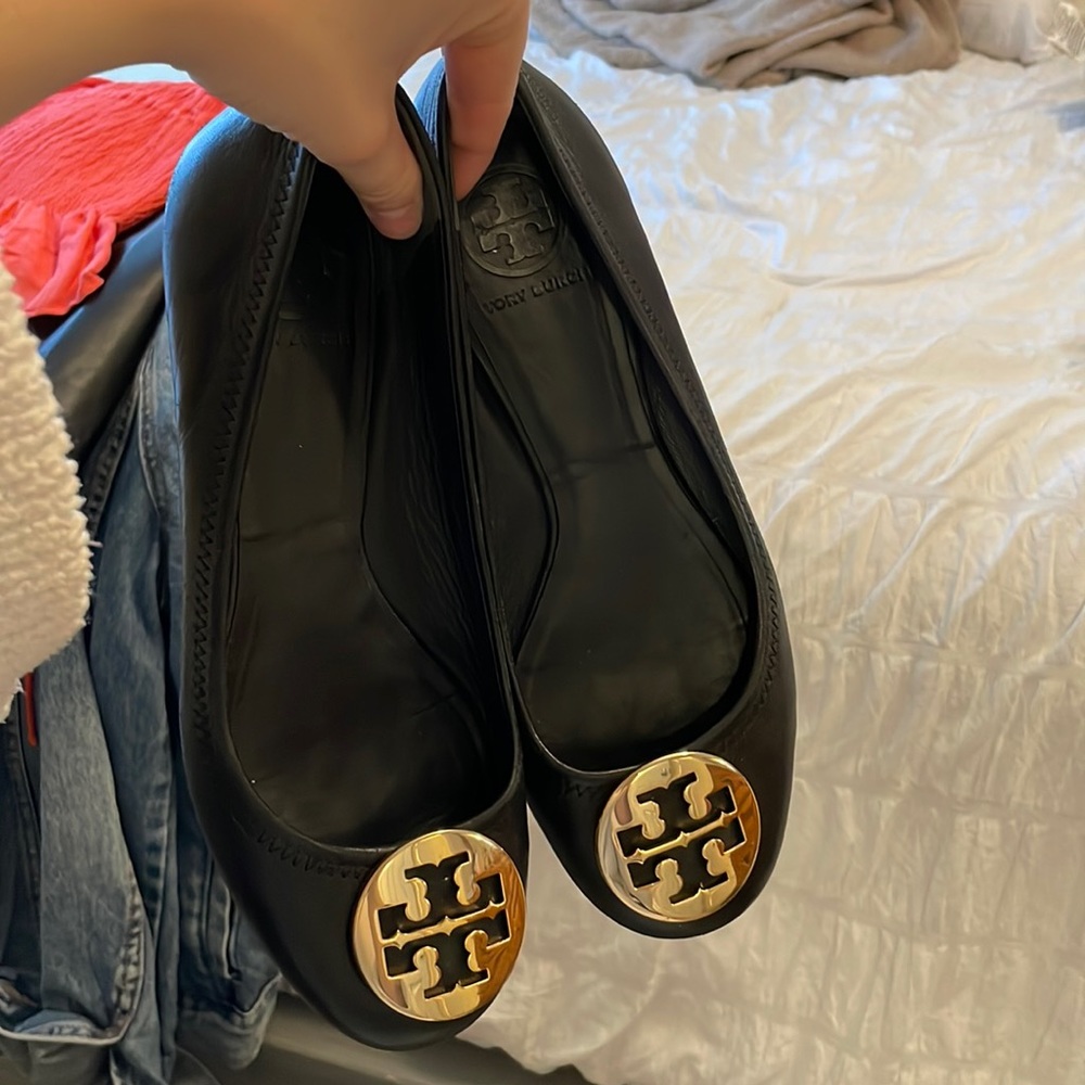 Tory Burch Black Leather flats